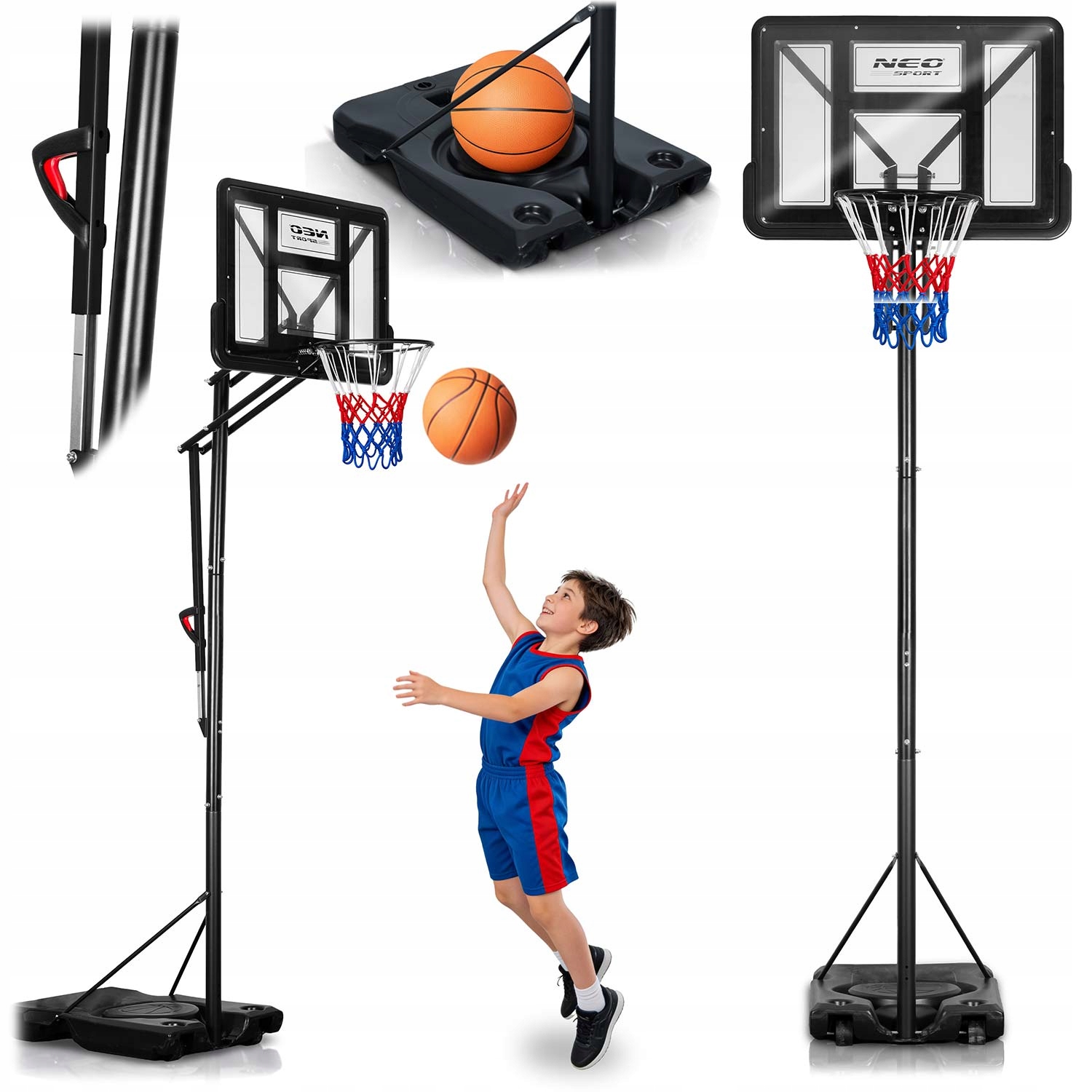Basketbalový koš pro děti i dospělé Neo-Sport NS-283 170-305 cm 1283