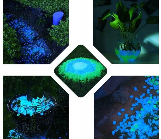KAMIENIE ŚWIECĄCE FLUORESCENCYJNE KAMYKI 100SZT Producent bez marki