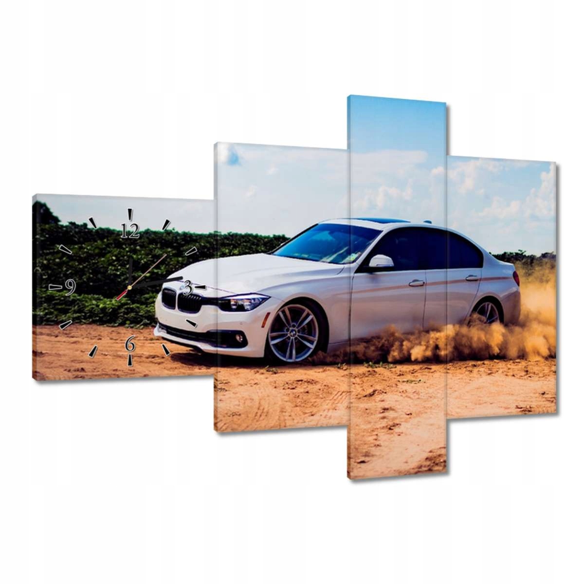 Nástěnné hodiny 100x70 Bmw Drift na písku