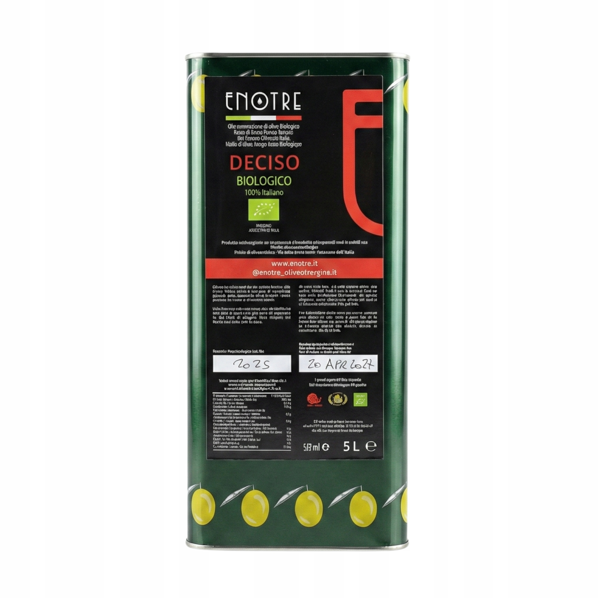 Levně Italský olej Bio 5L Enotre Deciso Carolea Horská jemná sklizeň 2025