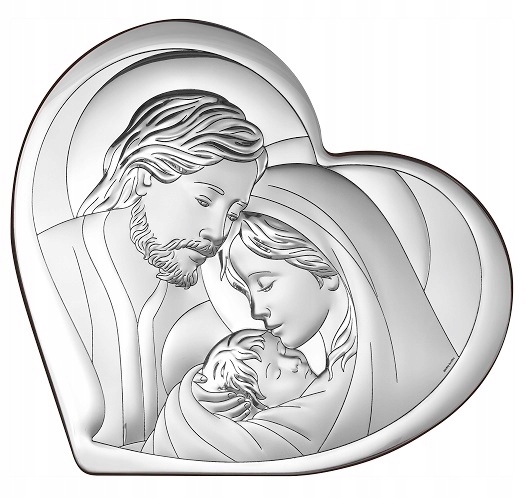 Gravírování Bonus Stříbrný obrázek Svatá rodina Obraz jako Dárek