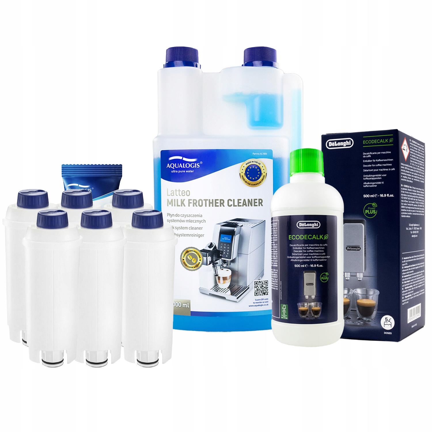 6x Filtr do kávovaru Delonghi AL-S002 EcoDecalk 500 ml Tekutina 1 l
