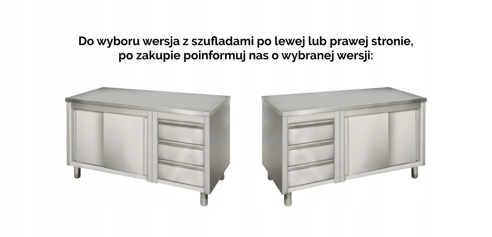 STÓŁ ROBOCZY NIERDZEWNY SZAFKA + PÓŁKA INOX 150 CM Marka T4ALL