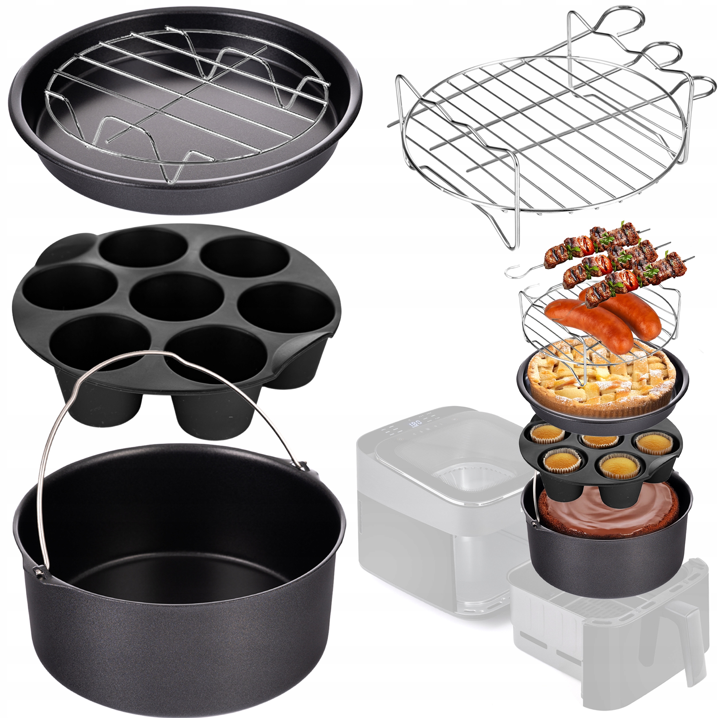 Akcesoria Do Frytkownicy Lehmann Air Fryer Zestaw 5 Elementów Uniwersalne