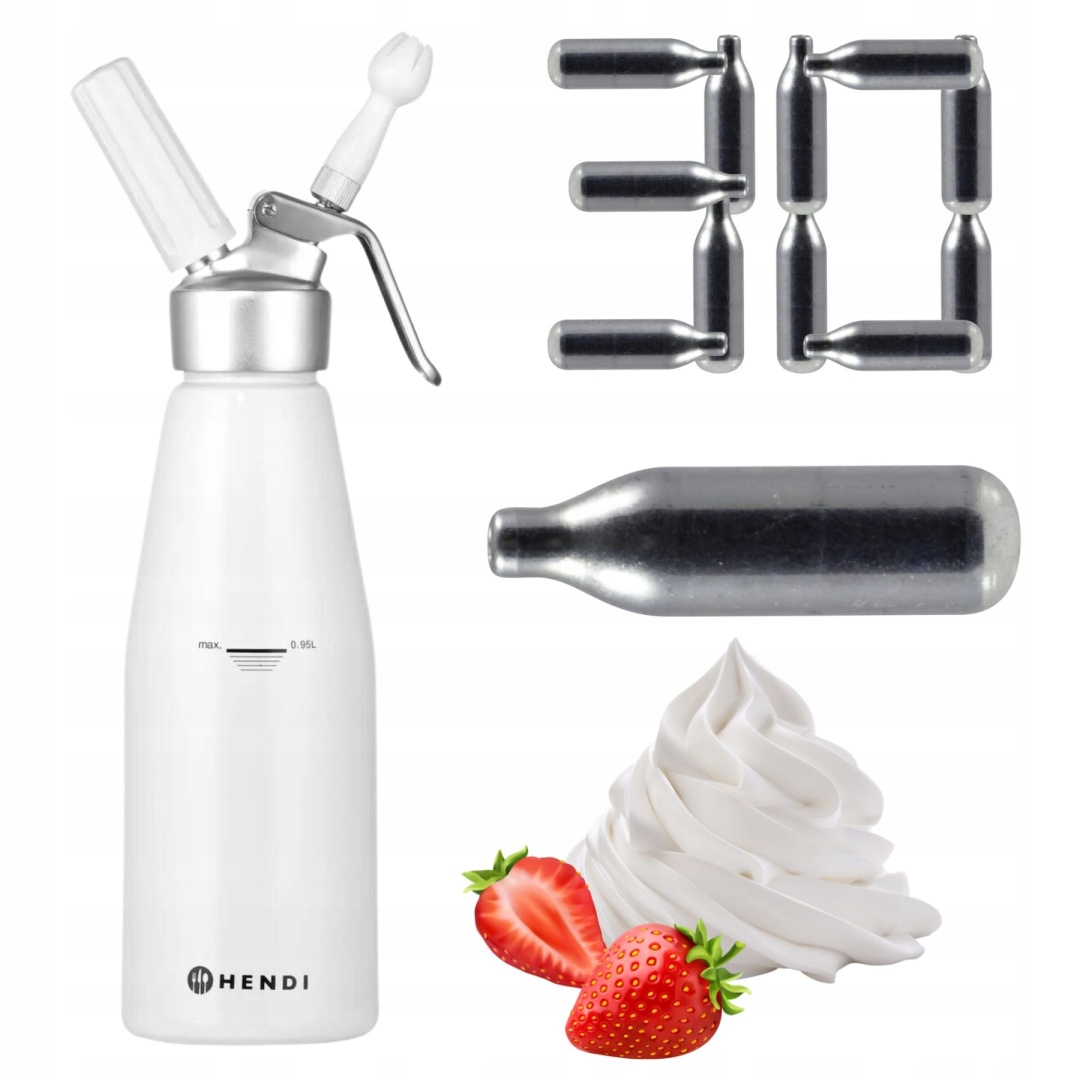 Sifon na šlehačku 1 l sada 30 nábojů N2O Hendi 588376