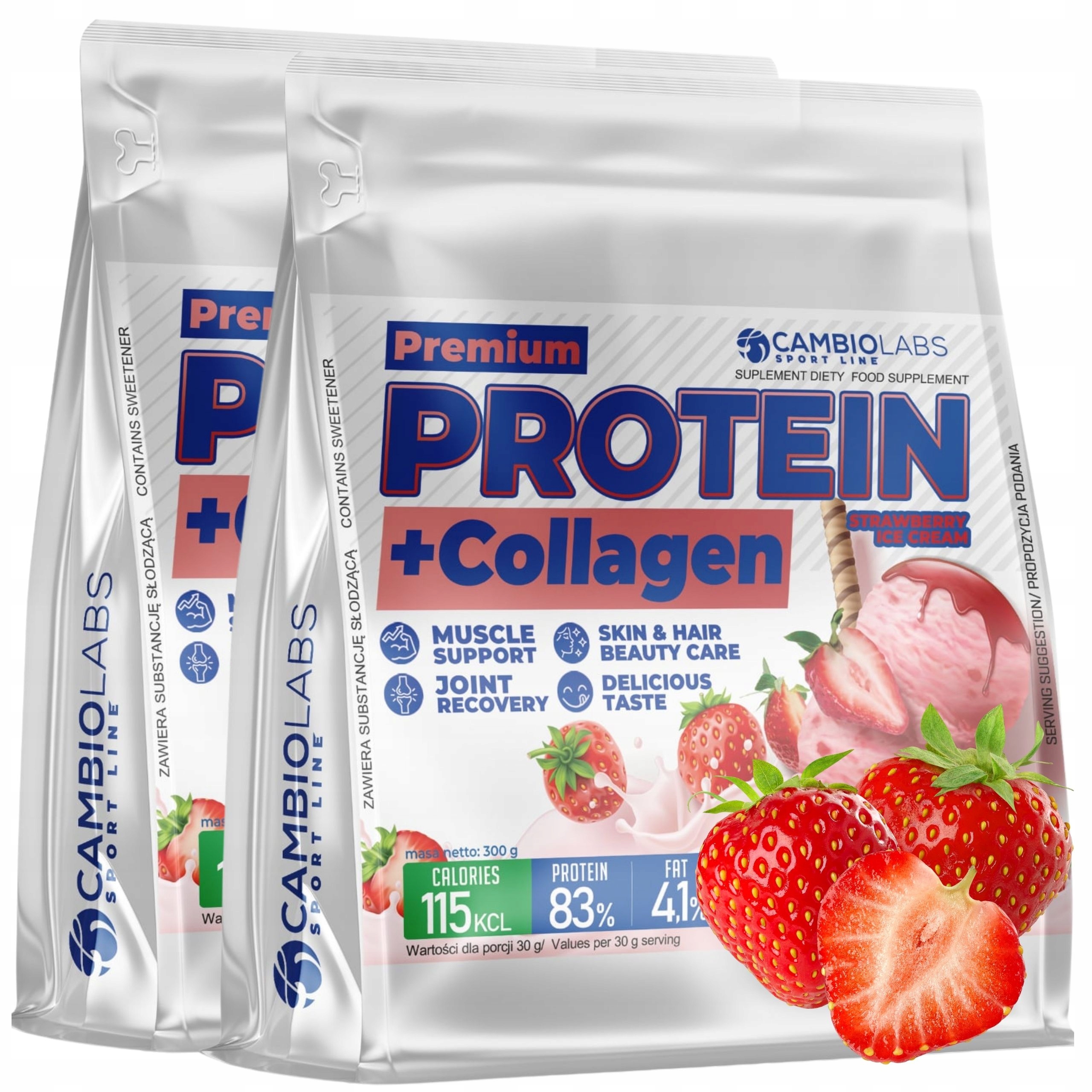 Protein pro ženy s kolagenem Wpc Jahoda Collagen Protein 600 g