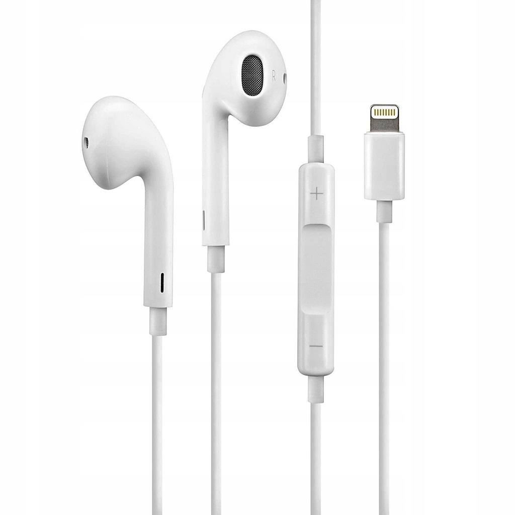 SŁUCHAWKI DOUSZNE PRZEWODOWE DO IPHONE APPLE LIGHTNING + MIKROFON PRO MAX Regulacja głośności tak