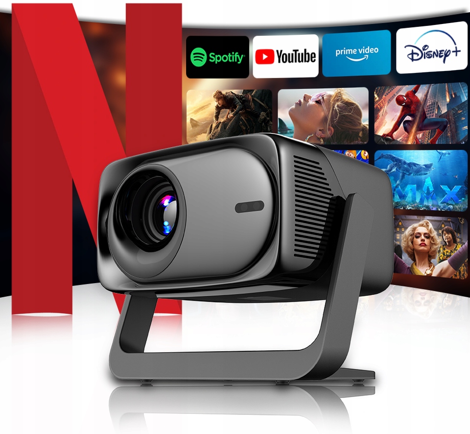 Certyfikowany Linux Tv Rzutnik Projektor Led maXvision LX1 1200 Ansi 4K