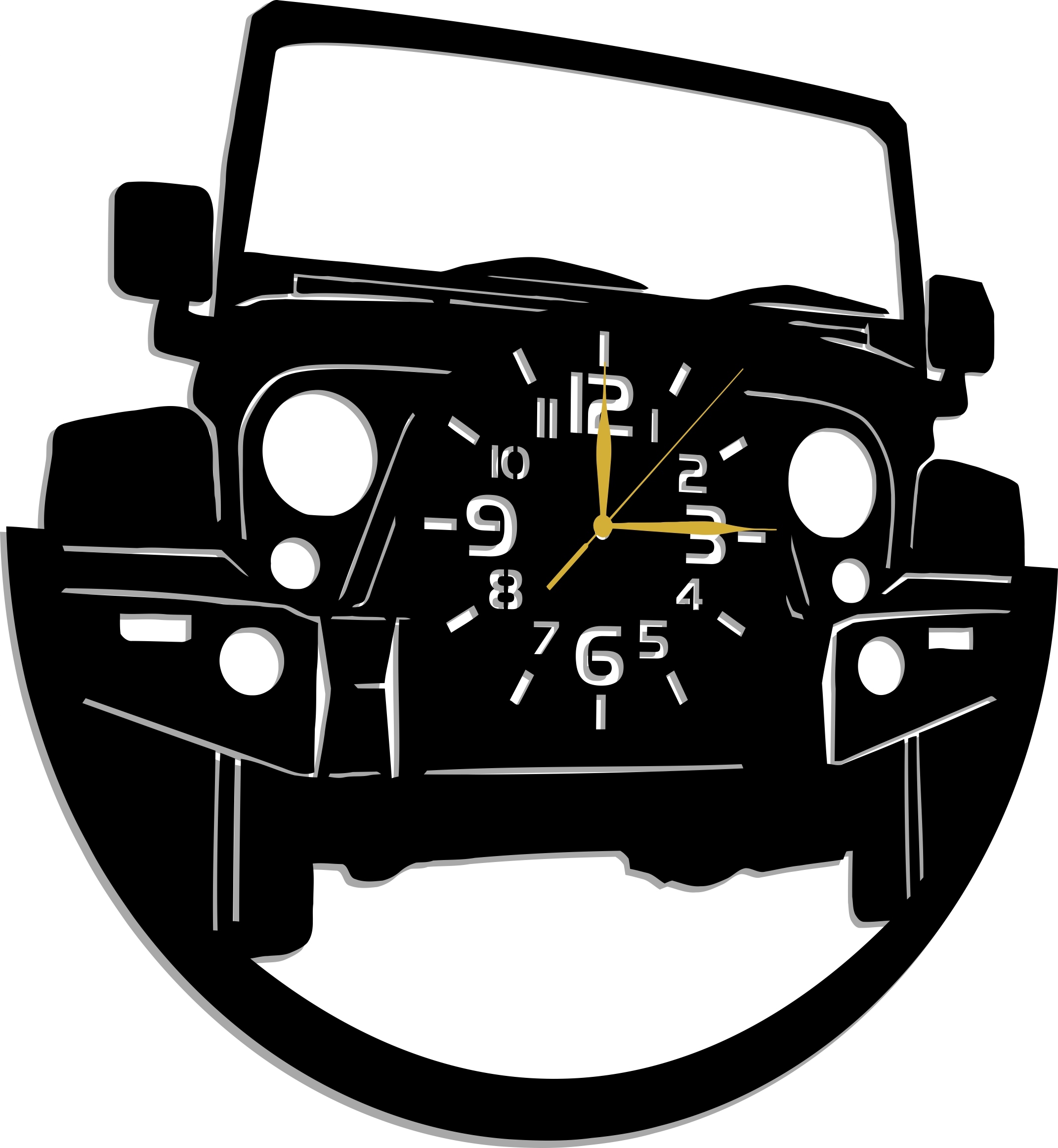 Hodiny Jeep Auto Off Road Dárek 70 CM 3D