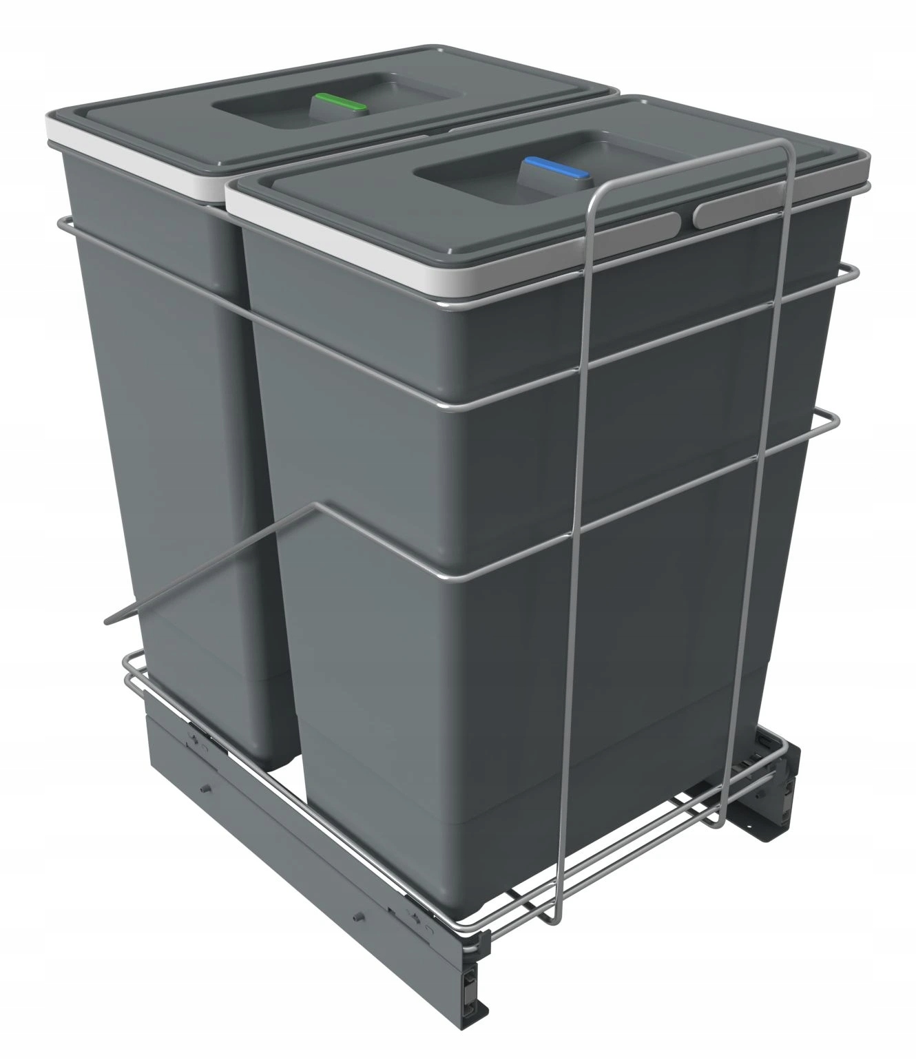 Vstavaný odpadkový kôš Elletipi Ecofil výsuvný, s rámom, 42+42 L, PF01 53