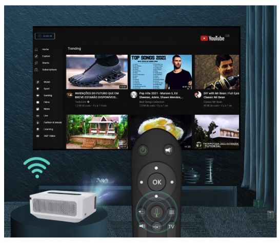 Projektor Rzutnik Full HD 4K 12000lm WiFi Android + Torba + Kabel HDMI 1m Żywotność lampy w trybie normalnym 15000 h