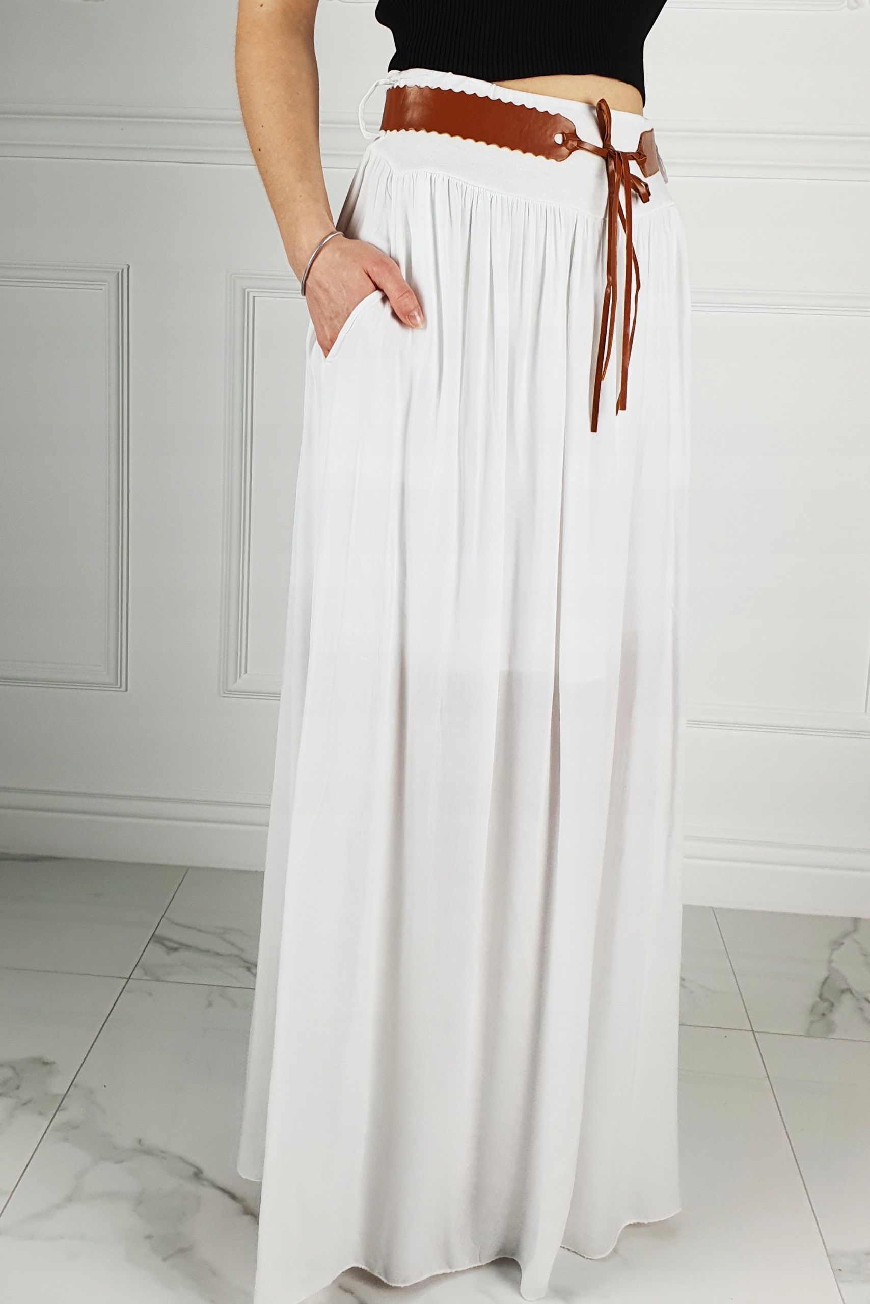 ZWIEWNA DŁUGA SPÓDNICA MAXI DO KOSTEK BOHO DAMSKA Długość maxi