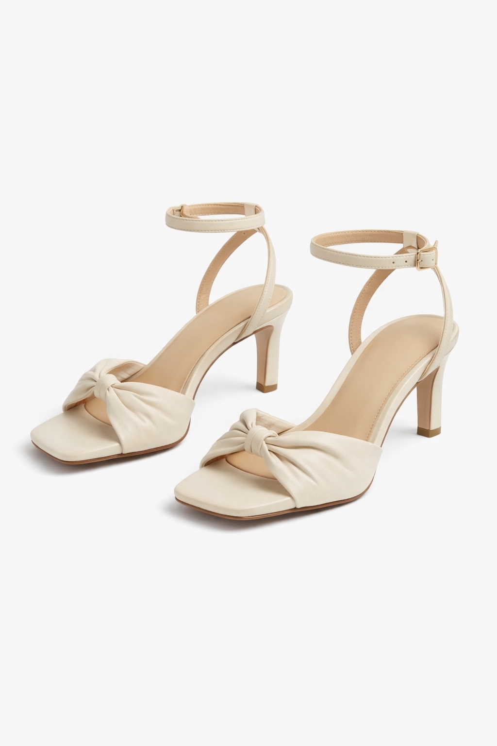 Elegantní Bílé Kožené Sandály Na Podpatku 39 1I1B