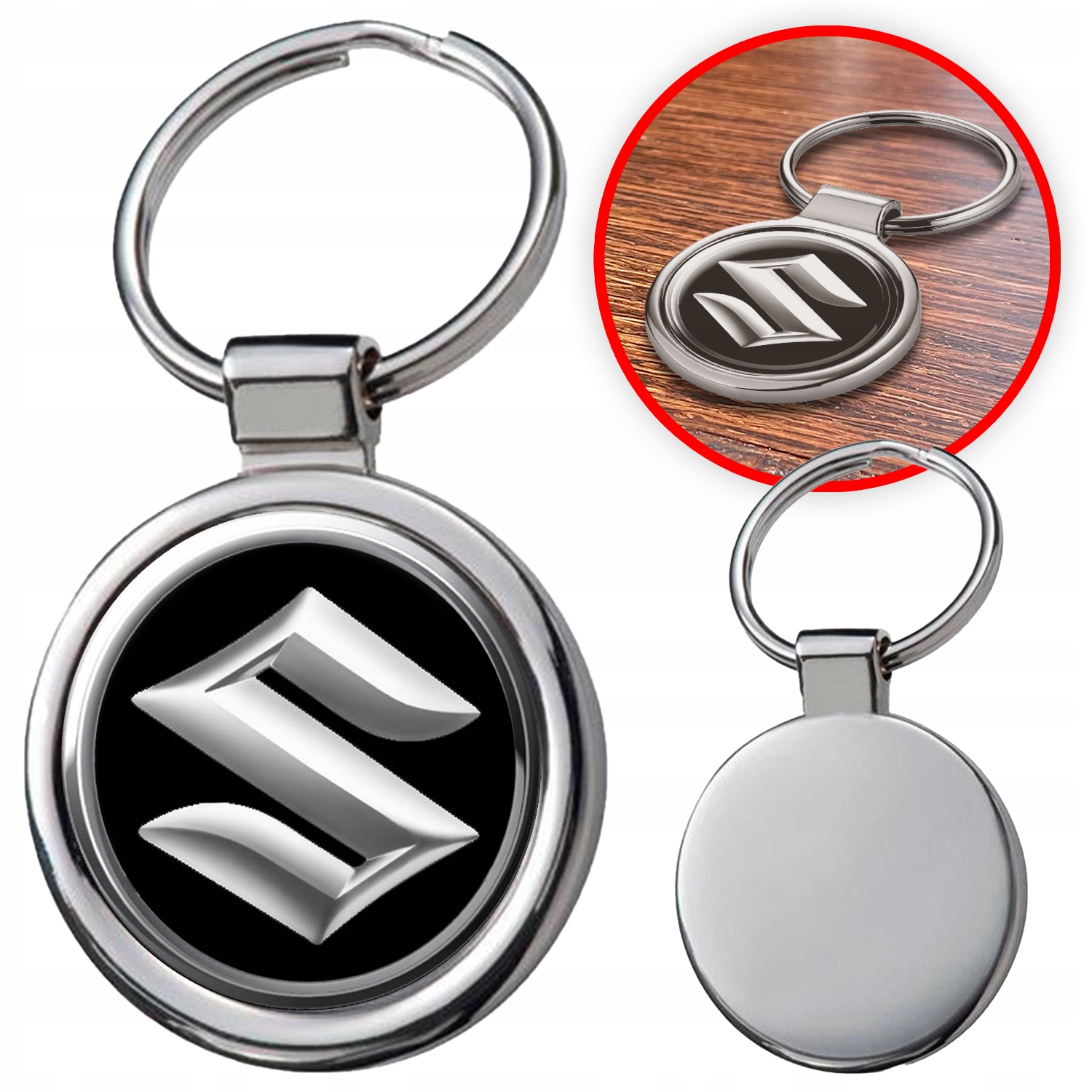 3D Brelok Breloczek Zawieszka do Kluczy z Logiem Samochodu Suzuki