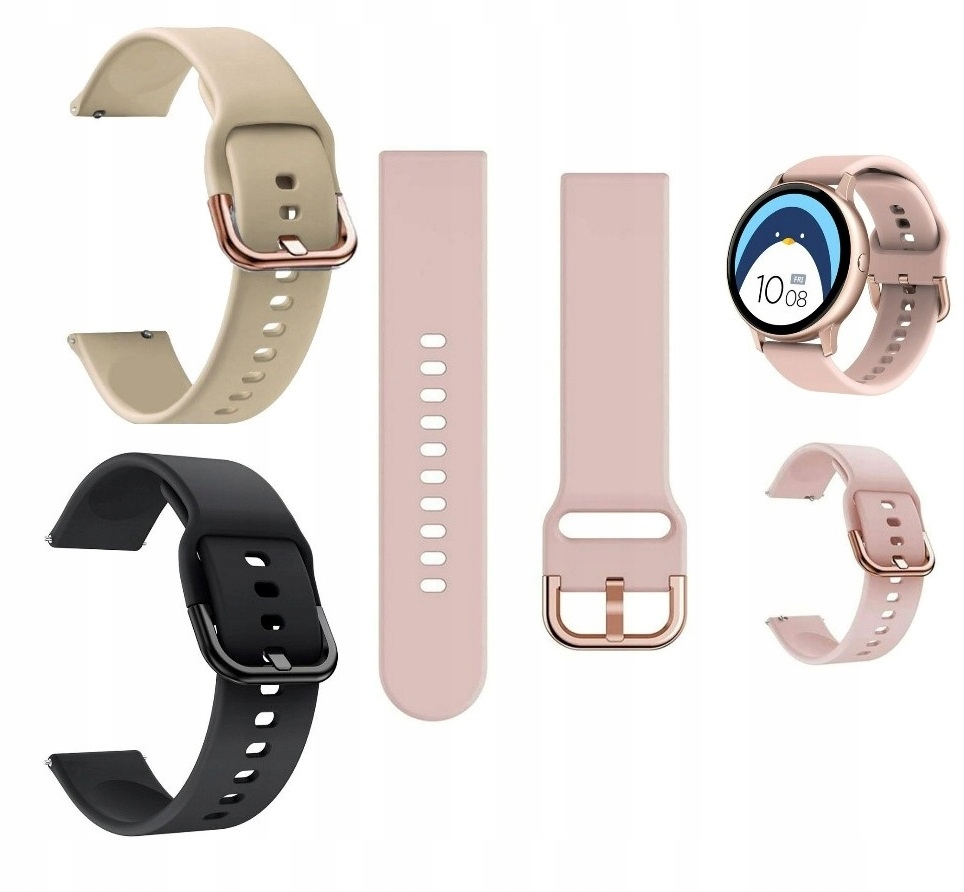 ZESTAW 3 SZTUK PASEK OPASKA GALAXY WATCH 4 5 ACTIVE 2 40/42/44/46/45 KOLORY