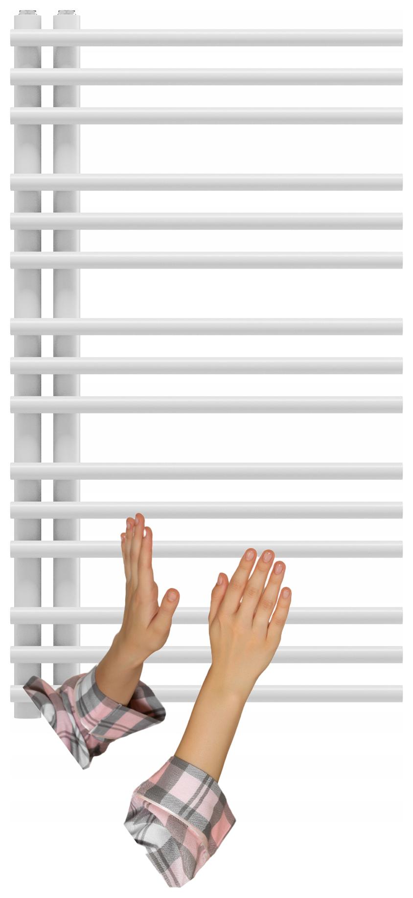 Biely Kúpeľňový Radiátor Rebríkový 90x50 cm Moderný Ohrievač Milo