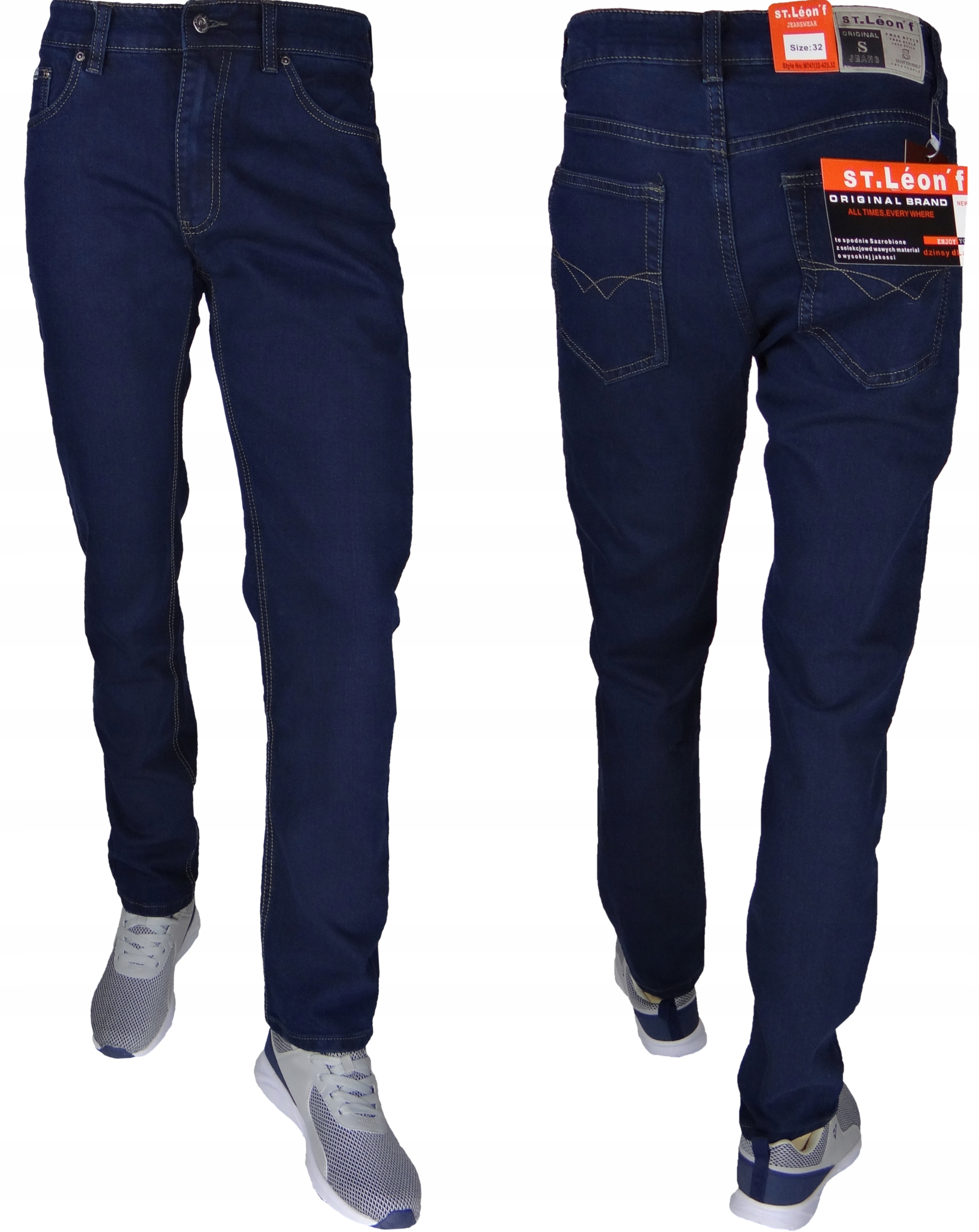 Spodnie Jeans męskie 42/30 S'TEM Krótsze stretch granatowe Różne Rozmiary