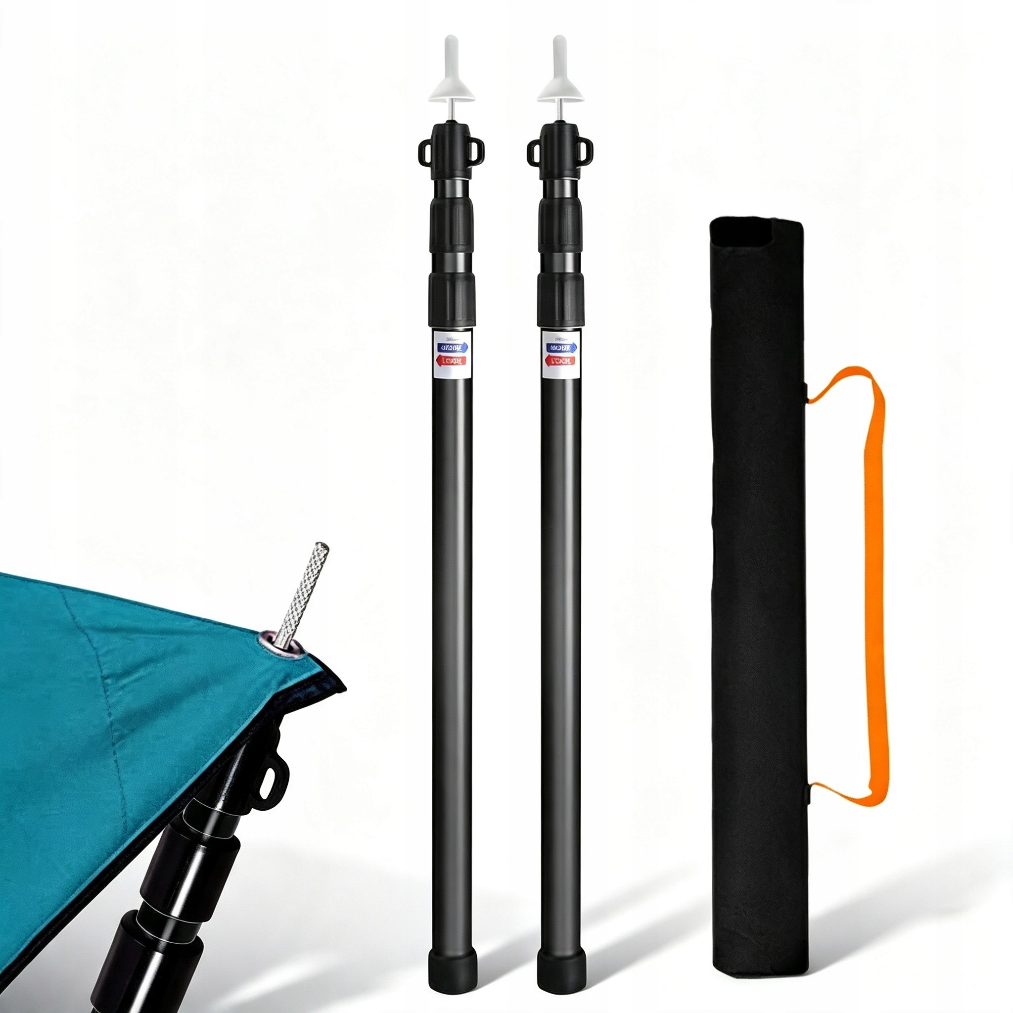 Słupki Do Tarpa Aluminiowe Teleskopowe 2SZT 95-230CM Camping Trekking