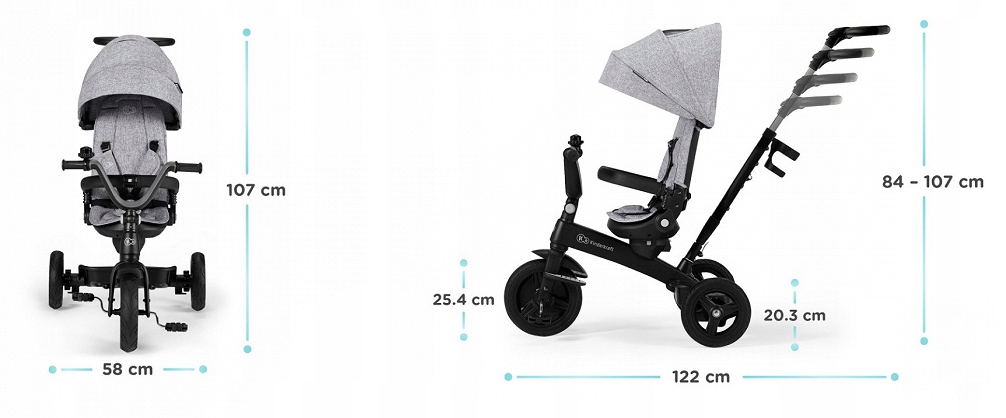 ROWEREK Kinderkraft TRÓJKOŁOWY TWIPPER OBRACANY Hamulec Przód Tył