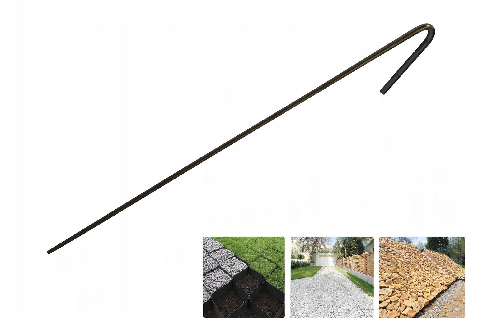 Kotwy Śledzie Szpilki do geokraty geosiatki trampoliny 40 cm 100 szt. fi5mm