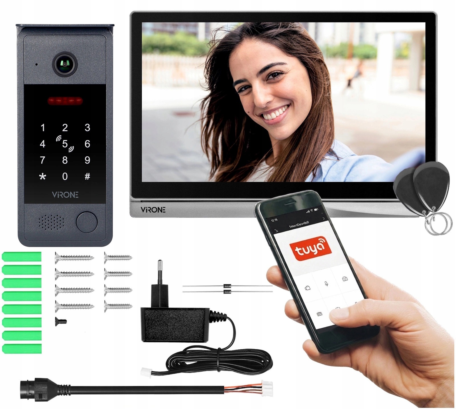 Videovrátnik Jednorodinný Full Hd dotykový displej Šifrovač Rfid Wifi Tuya