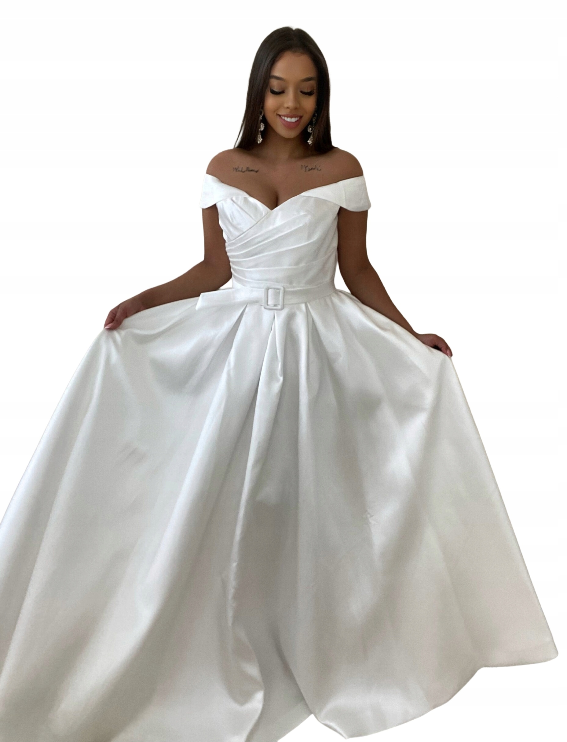 Mewa Bílá Svatební Sukně Carmen s odhalenými rameny S