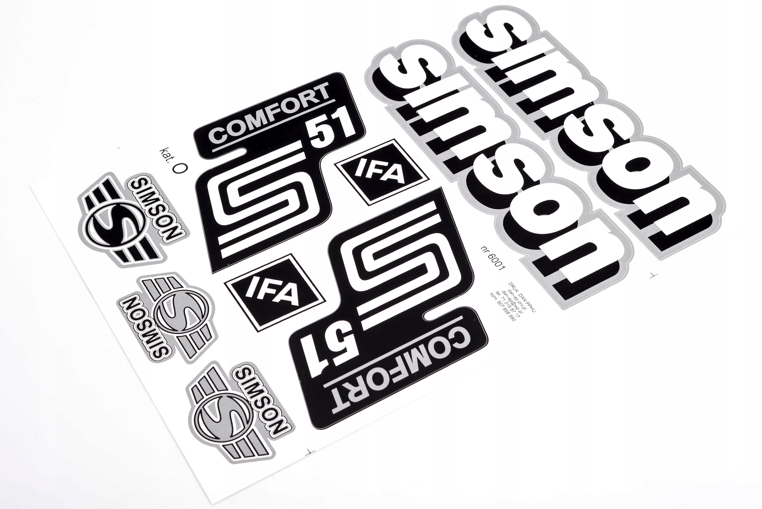 

Komplet zestaw naklejek Simson S51 Comfort