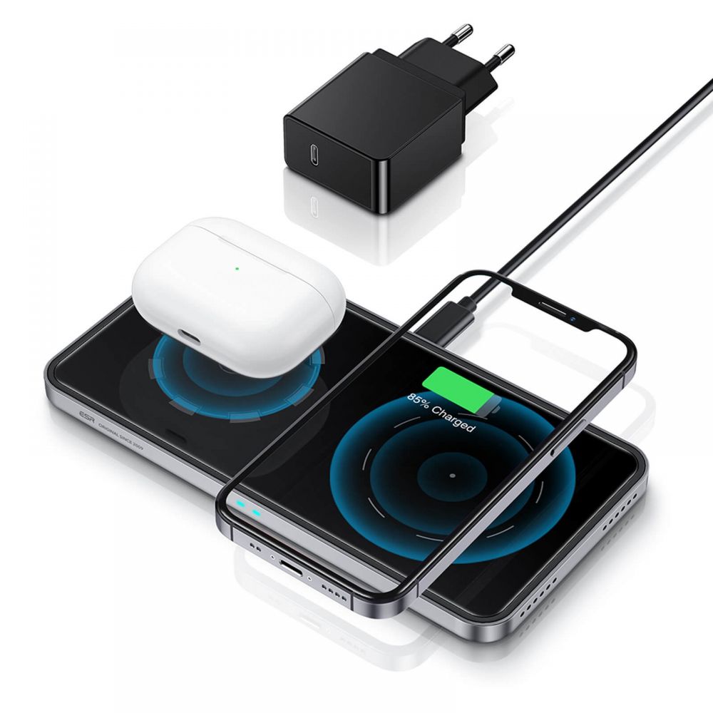 

Ładowarka bezprzewodowa Esr Halolock 2W1 Magsafe