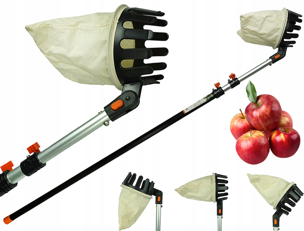 Zrywak Zrywacz Zbierak Podbierak do owoców Jabłek NA TELESKOPOWYM TRZONKU