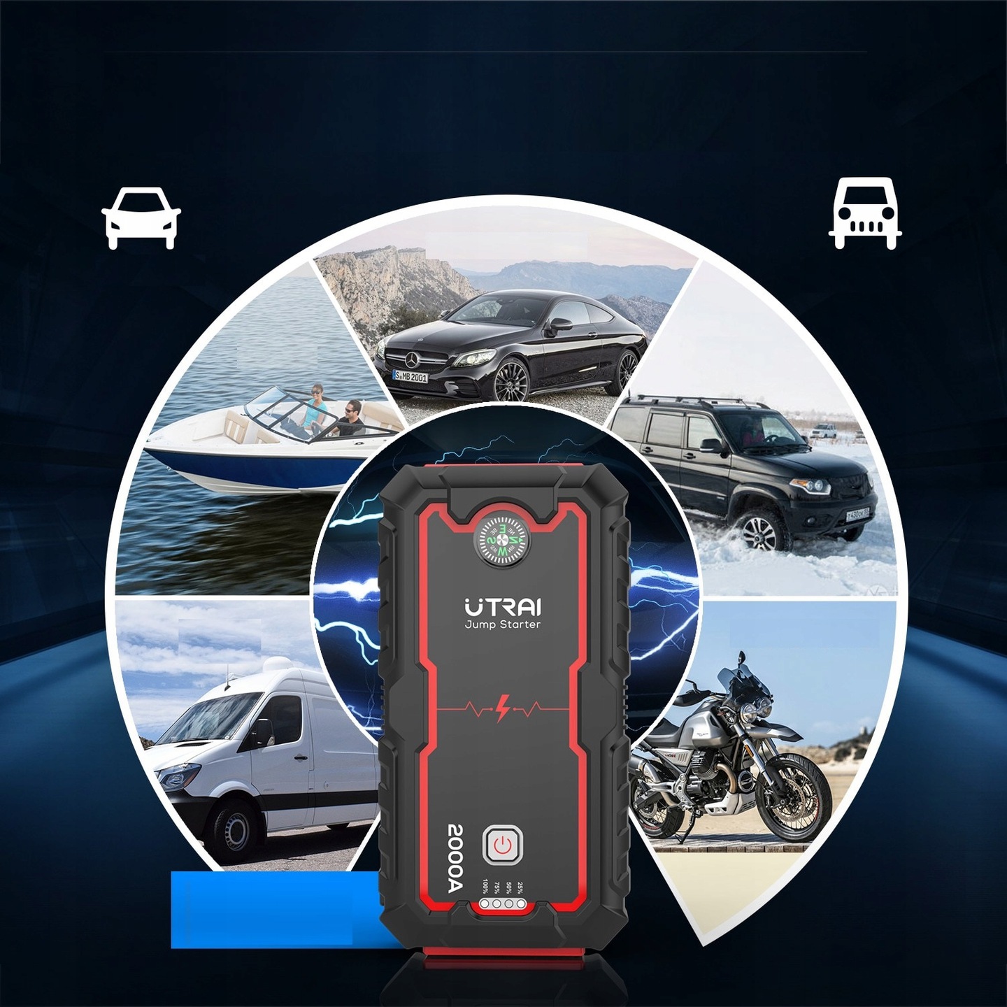JUMP STARTER ROZRUCH POWERBANK BOOSTER 22Ah 2000A Mark Utrai
