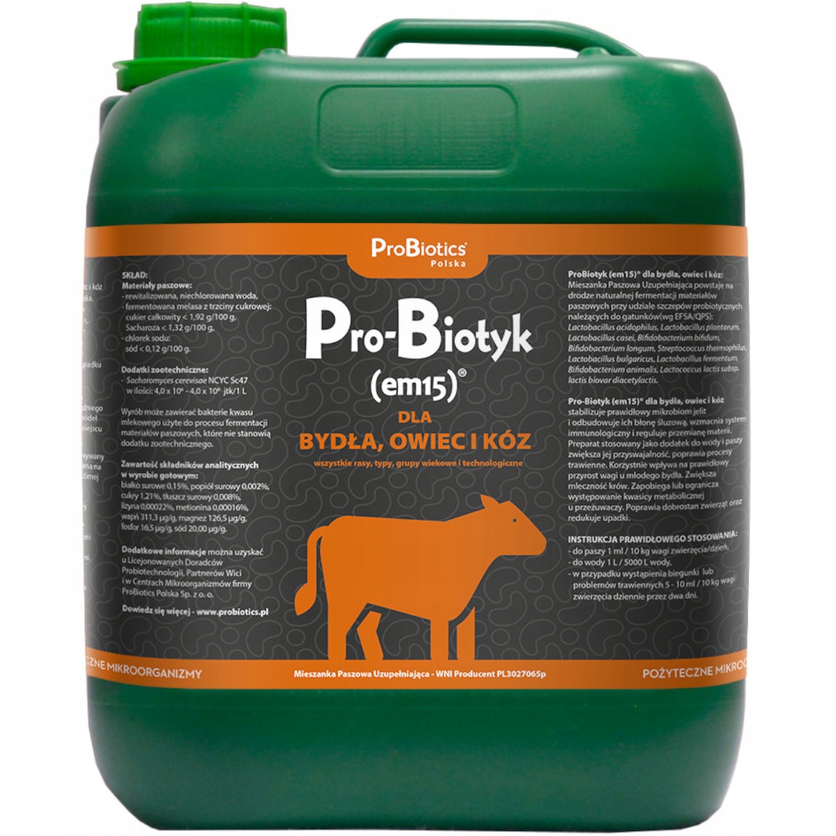Probiotyk em15 dla bydła, owiec i kóz Probiotics 5l