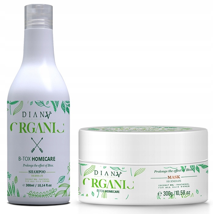 Diana Organic Maska Odżywka Szampon, po Keratynie, Nanoplastii, 2x300ml