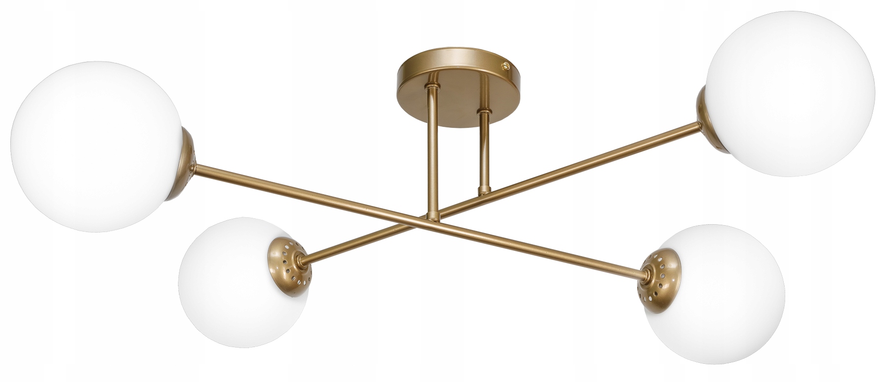 NOWOCZESNA LAMPA SUFITOWA PLAFON ŻYRANDOL ZŁOTA BIAŁE KULE LOFT LED Kod producenta HEL/4/GOLD/SZ