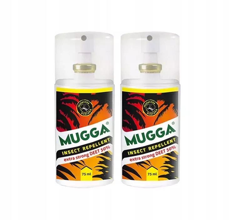 2x MUGGA EXTRA STRONG SPRAY 50% DEET NA KOMARY