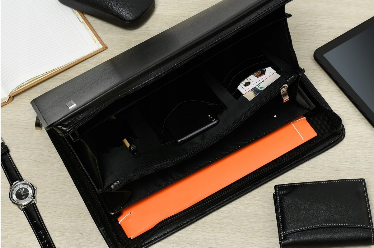 AKTÓWKA TECZKA MĘSKA SKÓRZANA BIWUAR ORGANIZER A4 Model I56