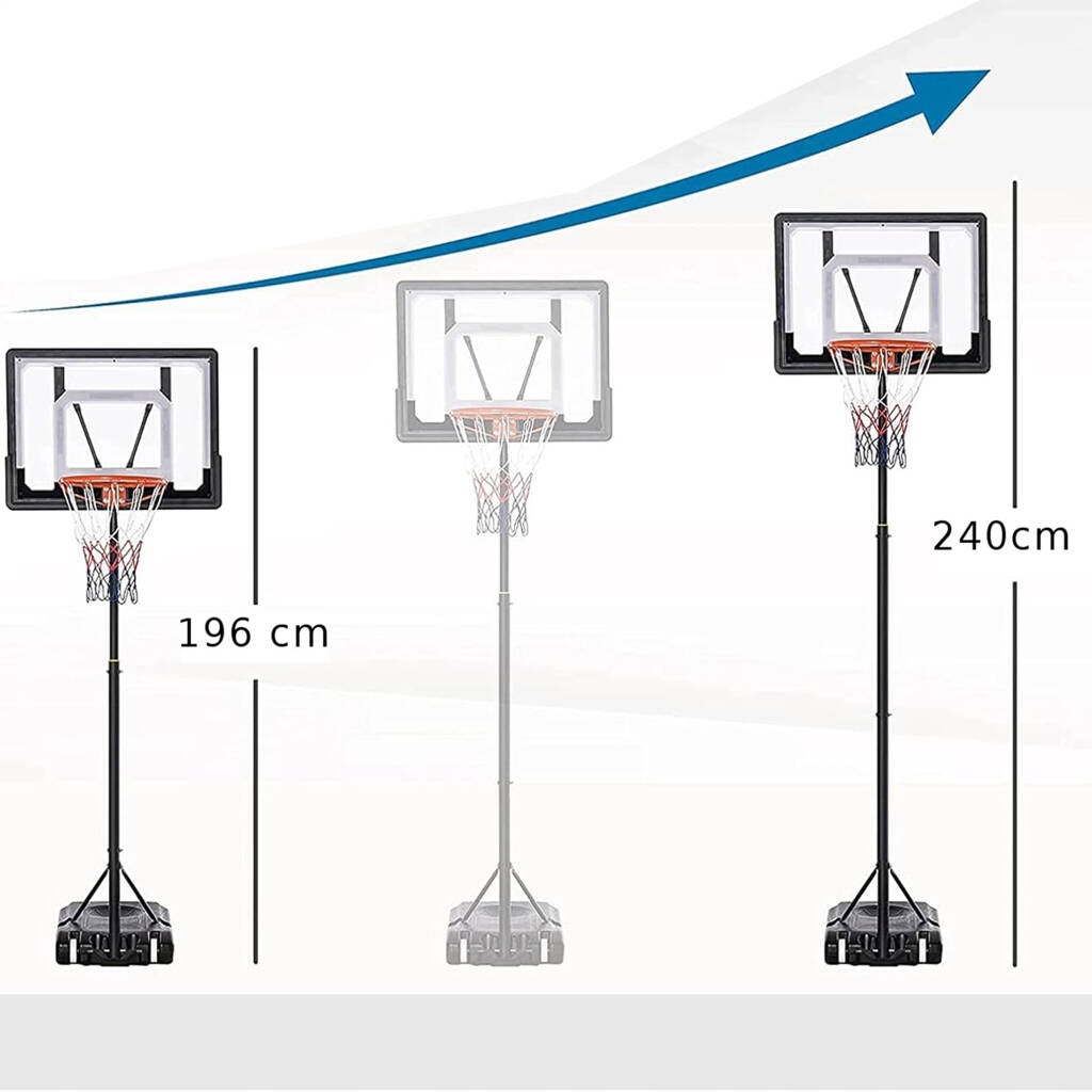 DUŻY KOSZ dla DZIECI Koszykówka 196-240 cm ZESTAW PIŁKA OBRĘCZ TABLICA Marka inna