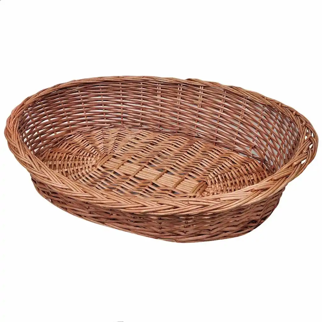 Pelíšek pro psa z proutí, přírodní, 90 x 65 cm, výška 14/20 cm