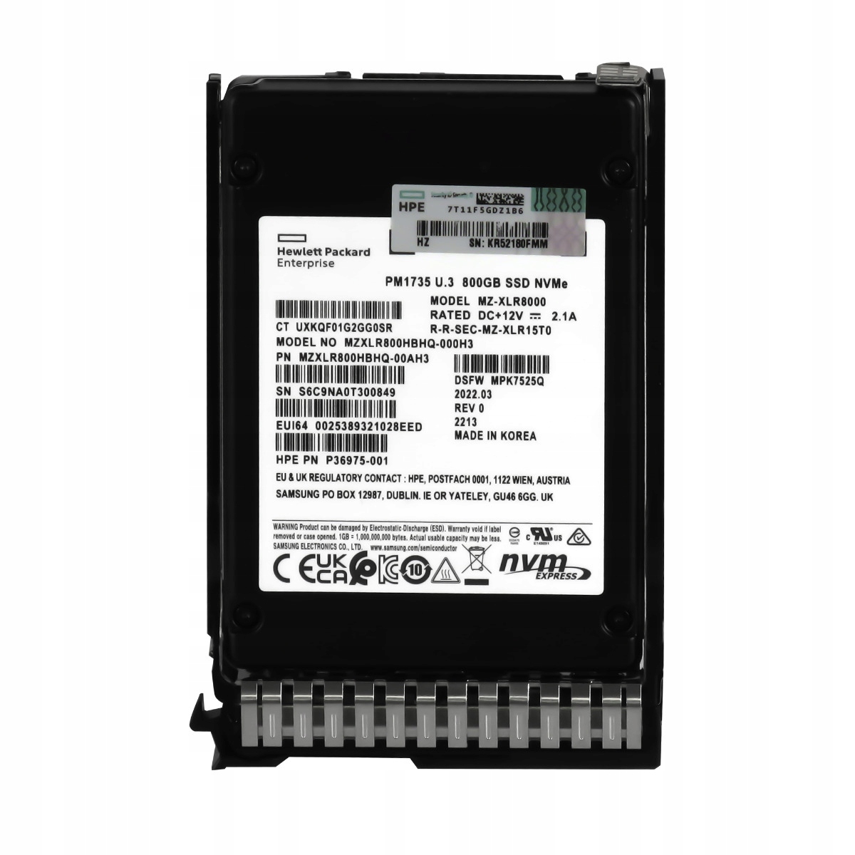 Hp P36975-001 P26422-001 800GB SAS-3 2.5'' MZXLR800HBHQ-000H3 MZ-XLR8000