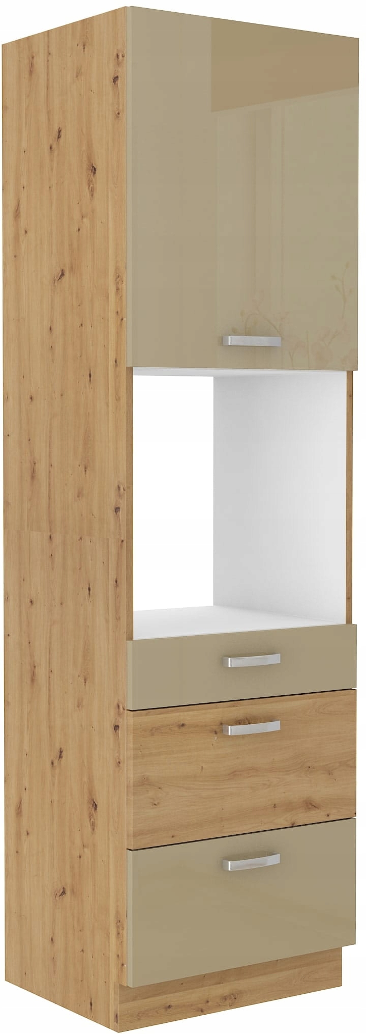 Vysoká Skříňka 60X210 Trouba Zásuvky Cappuccino