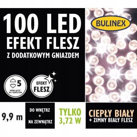 

Lampki zewnętrzne 100LED białe ciepłe flesz