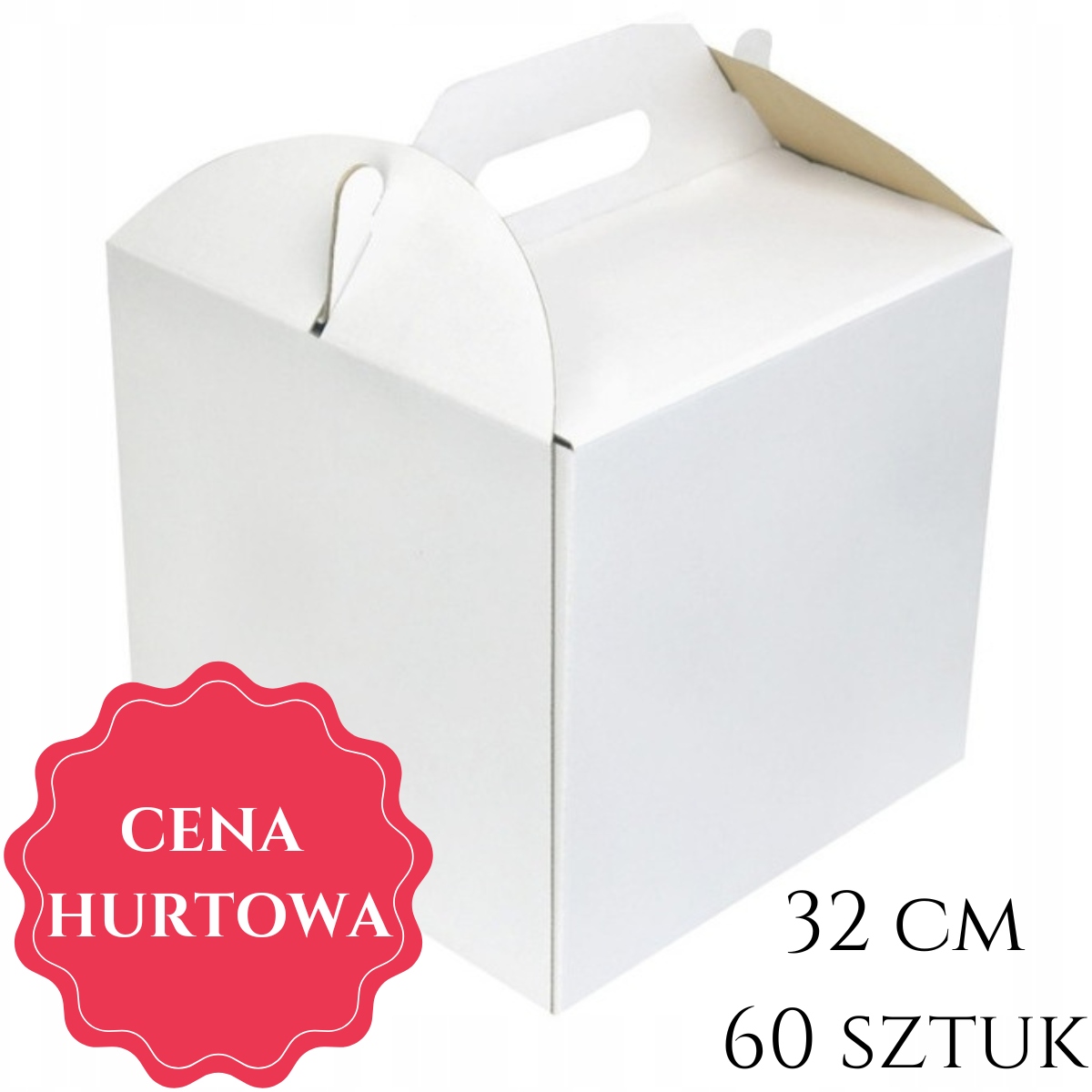Opakowanie Wysokie 32x32x25 cm 60 szt. Białe pudełko Hurt