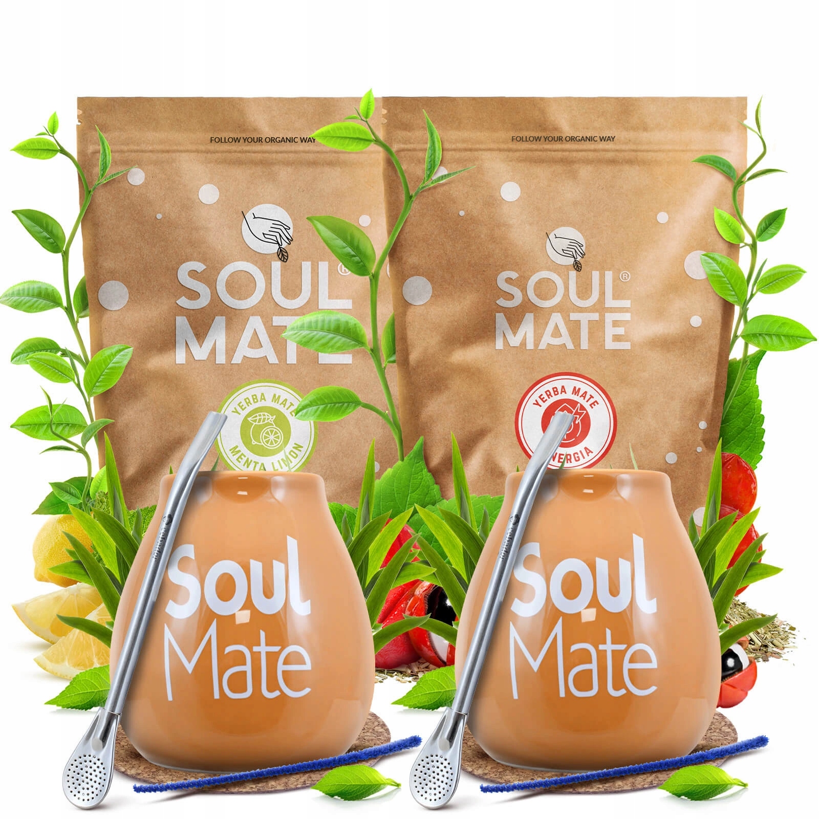 Zestaw Yerba Mate Dla Dwojga Soul Mate 2x500g 2x tykwa i 2x bombilla