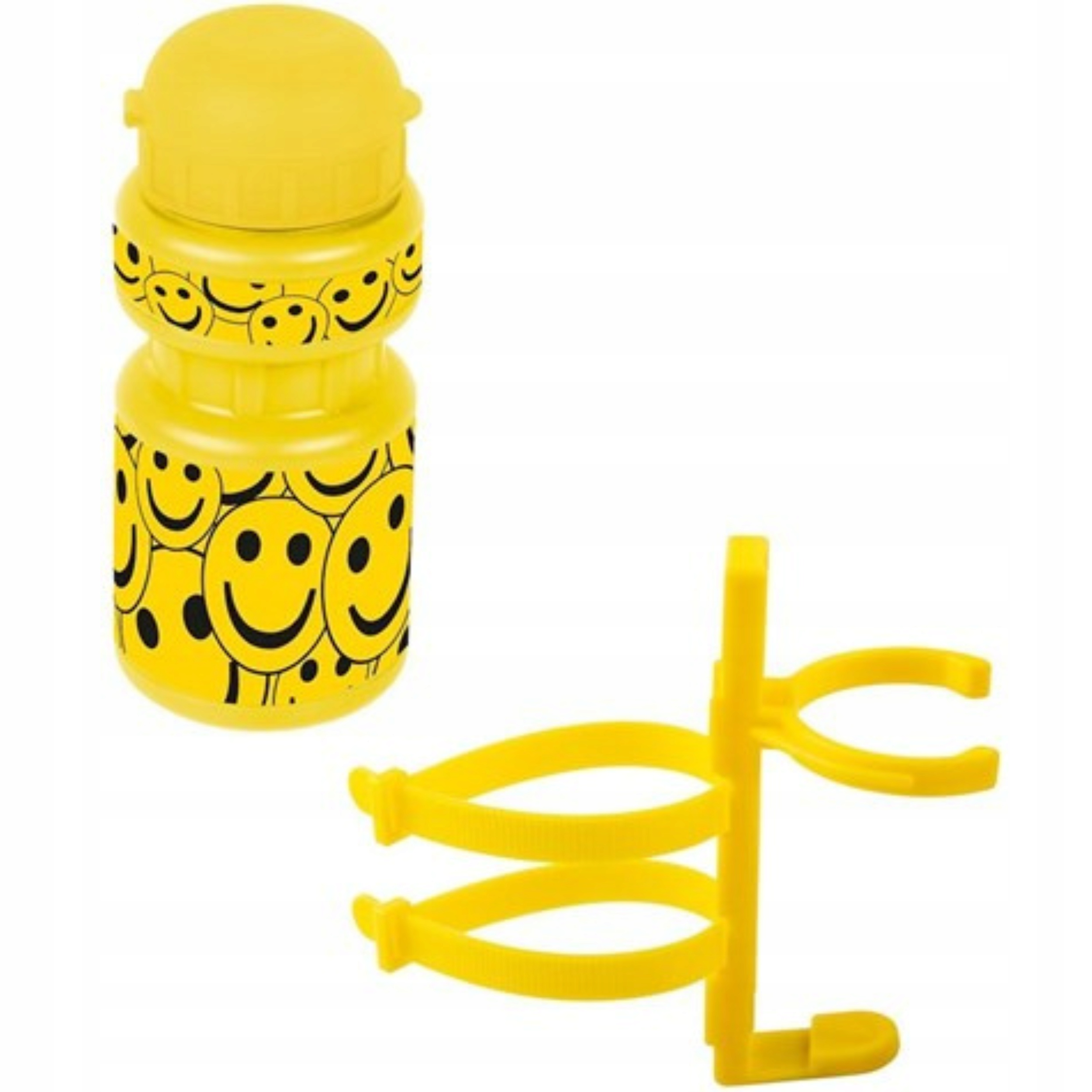Bidon Dziecięcy z Koszykiem 300 ml Emotki Żółty Ventura Smile