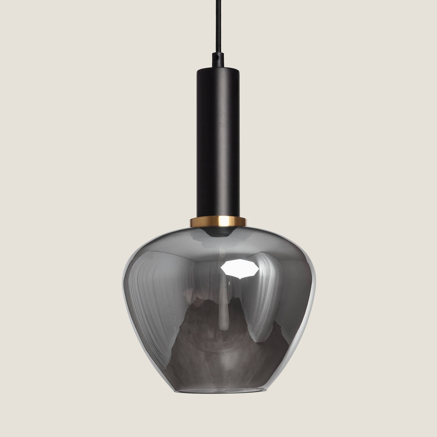 Závěsná lampa z kovu a skla Daira