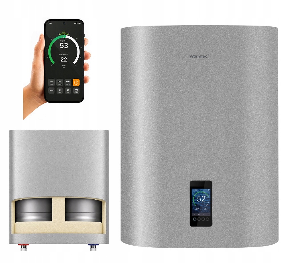 Bojler elektryczny podgrzewacz 30l 2000W Wi-Fi srebrny Warmtec BPC30-S