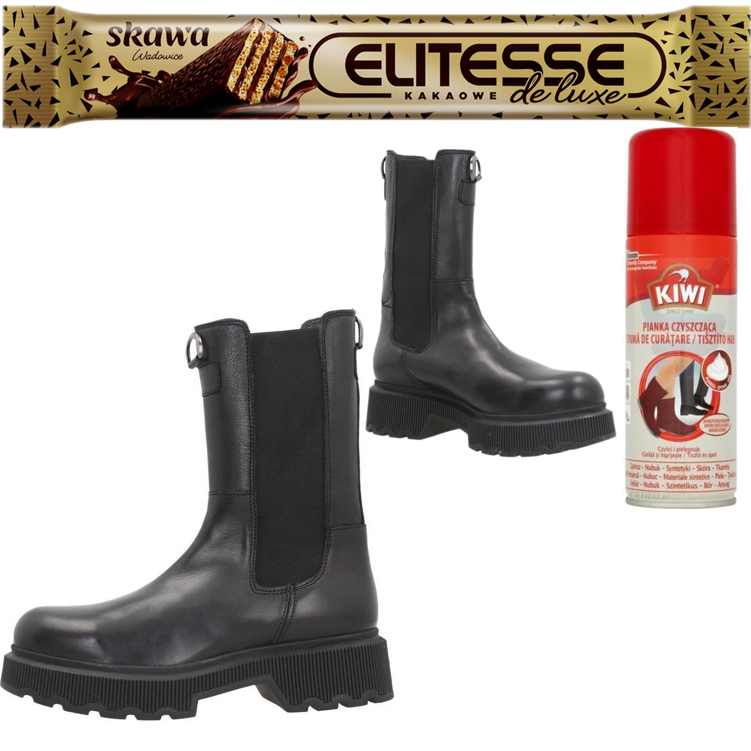 kotníkové boty Inuovo kožené Boty na platformě černé vel. 36 Nové