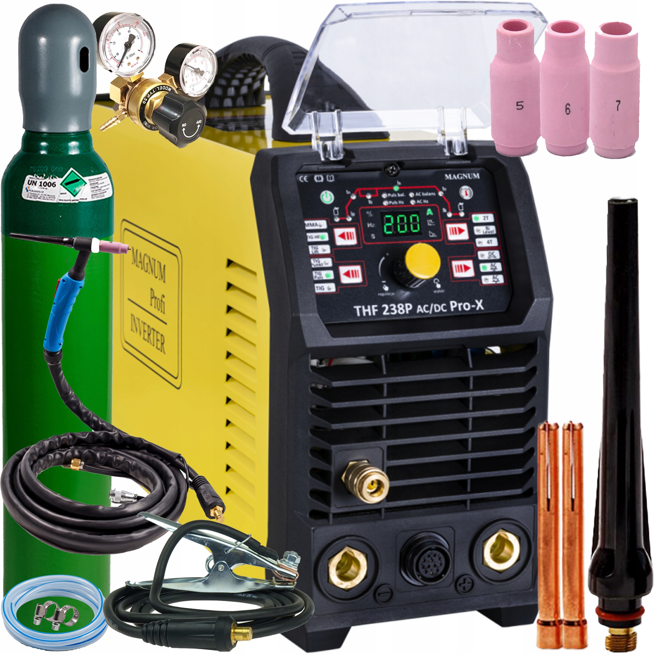 Svařovací stroj Magnum Thf 238 Pro-x Ac/dc Tig Hf Puls Igbt 200A 230V SET3