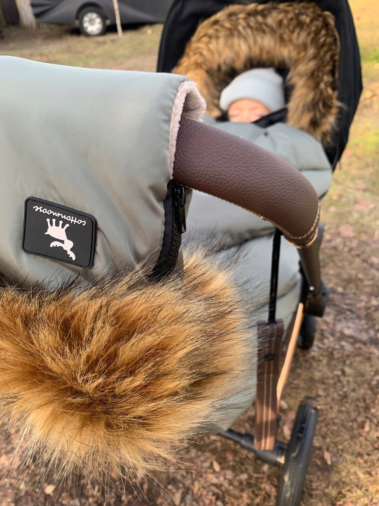 Śpiworek niemowlęcy do wózka i fotelika COTTONMOOSE zimowy MOOSE Camel Długość 105 cm