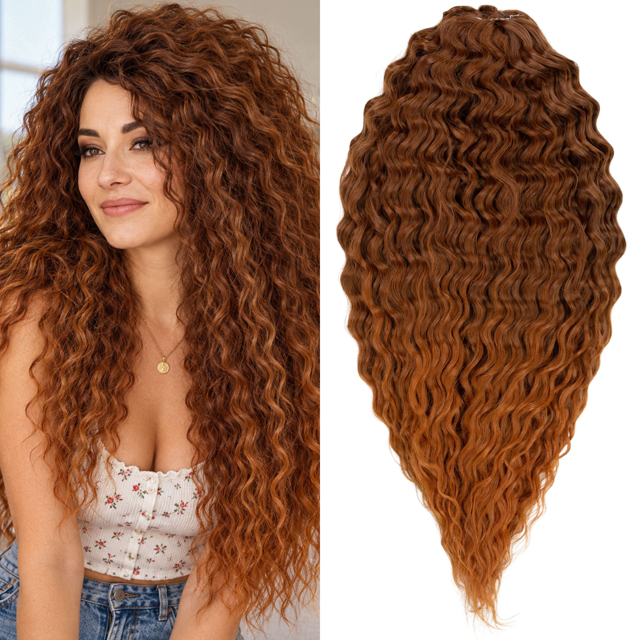 Włosy syntetyczne sztuczne Afroloki Ariel Pro Arielki rudy ombre 55cm 300g