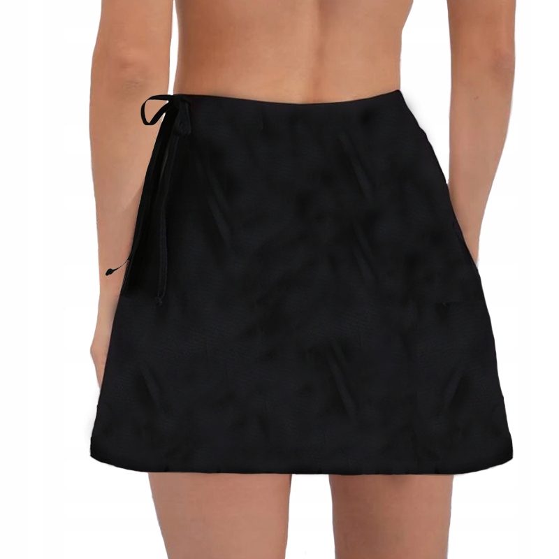 SPÓDNICZKA STRÓJ KĄPIELOWY KOSTIUM WYSOKI STAN MODELUJĄCY DAMSKI CZARNY L Kolor czarny